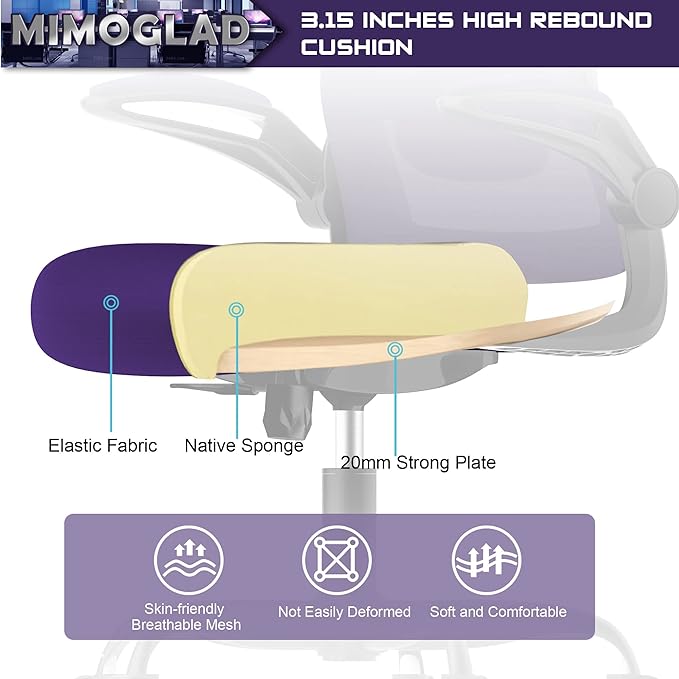 Office Chair, Ergonomic Desk Chair with Adjustable Lumbar Support, High Back Mesh Computer Chair with Flip-up Armrests-BIFMA Passed Task Chairs, Executive Chair for Home Office - LeafyLoom