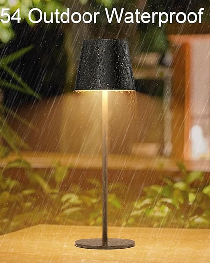2 Pack Dimmable Table Lamp 3000k Warm White, IP54 Wireless Bottle Lamp for Indoor and Outdoor, 5000 mAh Rechargeable Table Lamp for Family, Restaurant & Bar(Copper) - LeafyLoom