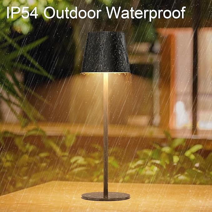 2 Pack Dimmable Table Lamp 3000k Warm White, IP54 Wireless Bottle Lamp for Indoor and Outdoor, 5000 mAh Rechargeable Table Lamp for Family, Restaurant & Bar(Copper) - LeafyLoom