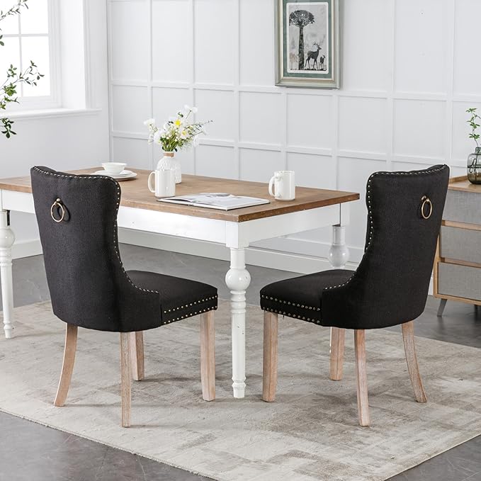 NicBex Haerin-SD-00111-LWJ Dining Chairs, 25.5"x19.7"x37.4", Natural Black - LeafyLoom