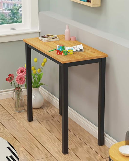 SogesGame Small Computer Desk, 31.5 inches Small Office Desk Computer Table Study Writing Desk Workstation for Home Office, Teak Black - LeafyLoom