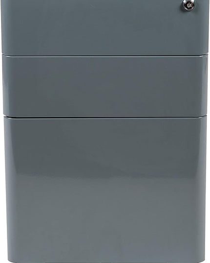 Flash Furniture Warner Modern 3-Drawer Mobile Locking Filing Cabinet with Anti-Tilt Mechanism & Letter/Legal Drawer, White with Charcoal Faceplate - LeafyLoom