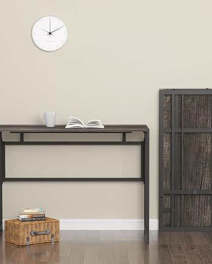 Folding Desk 40'' Computer Desk for Home Office, No Assembly Office Desk Foldable Simple Study Writing Desk Table for Small Spaces(Dark Grey) - LeafyLoom