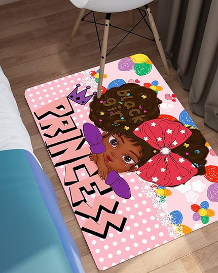 Black Girls for Bedroom Girls Room Rug African American Girls Rugs Bedroom Decor Rugs Princess Room Decor Rugs for Teen Girls Living Room Soft Floor Rugs, Pink, 2'×3' - LeafyLoom