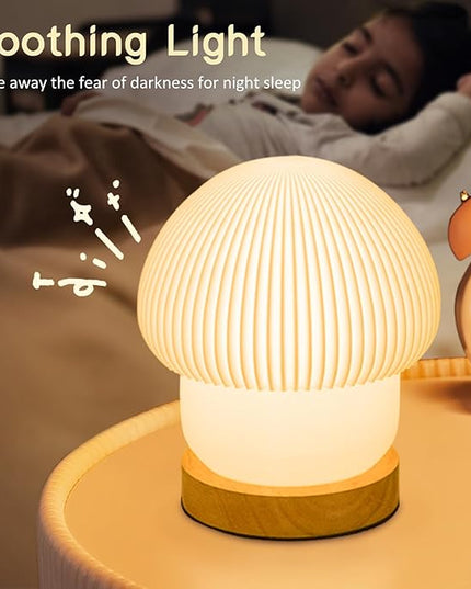 16 Colors Mushroom Lamp Night Light, Elegant 3D Printed Table Lamp with LED, Remote Control Desk Lamp Perfect for Bedroom, Living Room Decor, Great Gift for Women kids, Teens (H:7.1 inches) - LeafyLoom