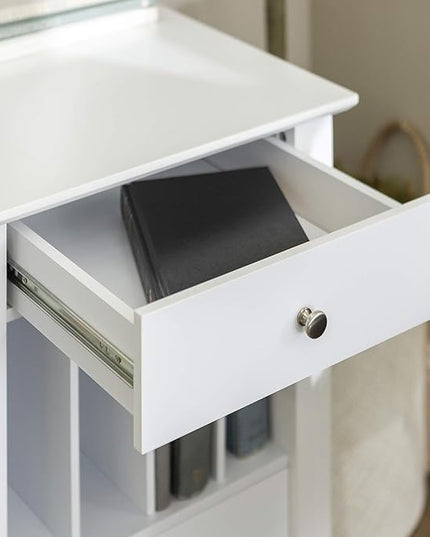 Walker Edison Modern Wood Computer Writing Desk Storage File Drawer Office Home Office Workstation Small, 48 Inch, White - LeafyLoom