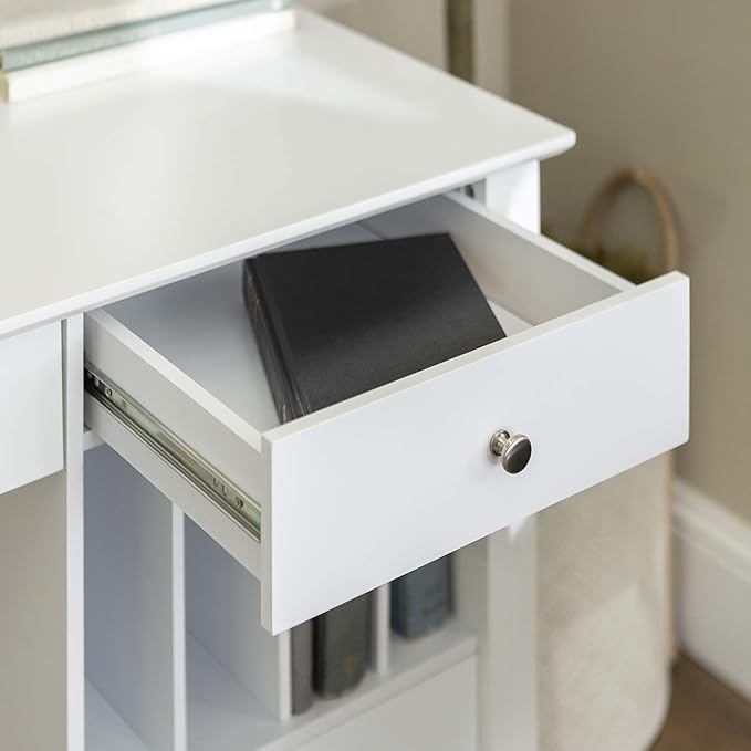 Walker Edison Modern Wood Computer Writing Desk Storage File Drawer Office Home Office Workstation Small, 48 Inch, White - LeafyLoom