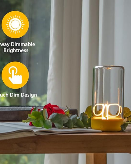 Mini Minimalist Table Lamp Cordless LED Desk Lamp Rechargeable Modern Night Lights Portable Nightstand Lamps Unique Ambient Light Mood Lighting for Bedroom, Beside, Nursery - LeafyLoom