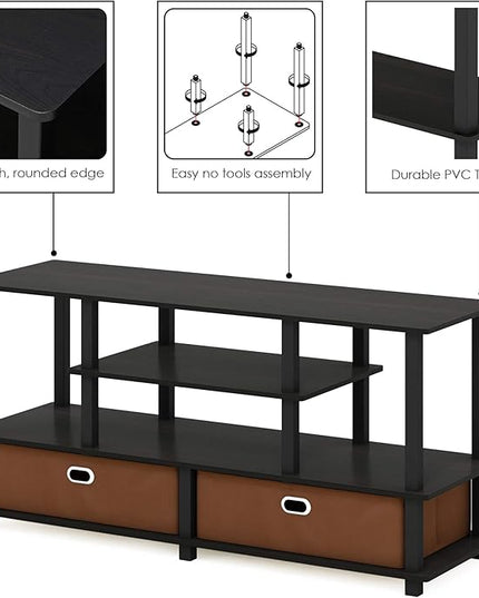 Furinno JAYA TV Stand for up to 50-Inch TV, 55 Inch - LeafyLoom