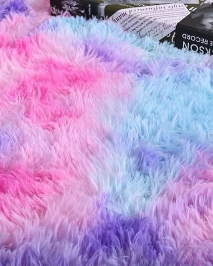 AROGAN Soft Rainbow Area Rugs for Girls Room 2x6 Feet, Fluffy Girls Bedroom Rugs, Princess Rug, Cute Colorful Carpet for Kids Teens Nursery Toddler, Hot Pink - LeafyLoom