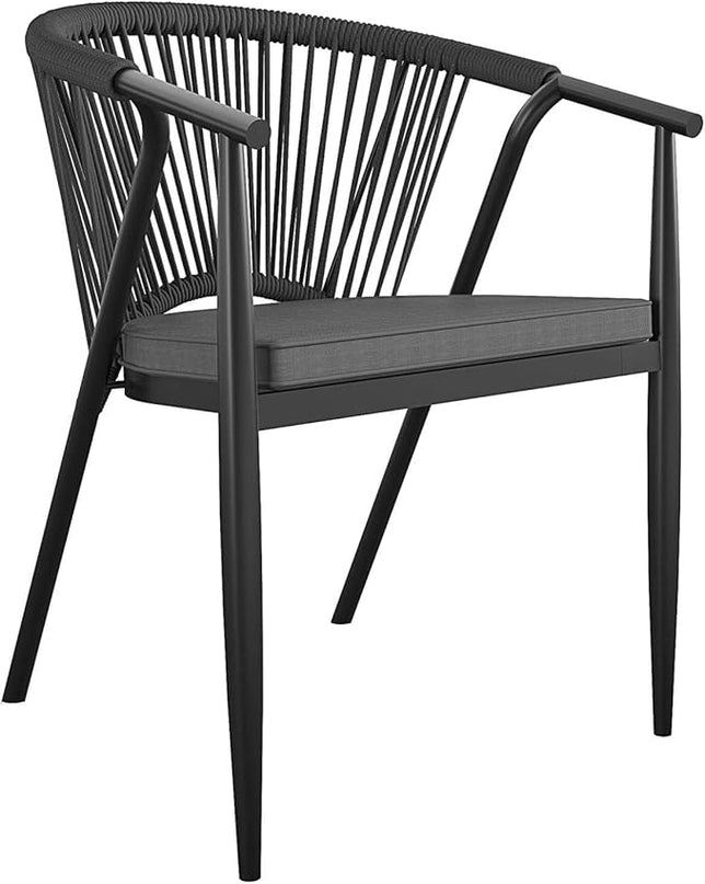 CosmoLiving by Cosmopolitan 88288BGYE Stacking Dining Chair Circi Collection, 4-Pack, Charcoal - LeafyLoom