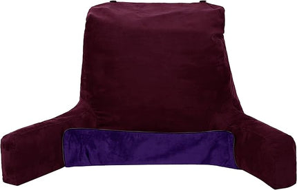 Husband Pillow XXL Cover Aspen Edition Mauve Purple, Reversible Microfiber to Microsuede, Side & Back Pockets - Handle for Easy Transport - Super Cozy Bed Rest Pillow Cover with Arms - Easy Care - LeafyLoom