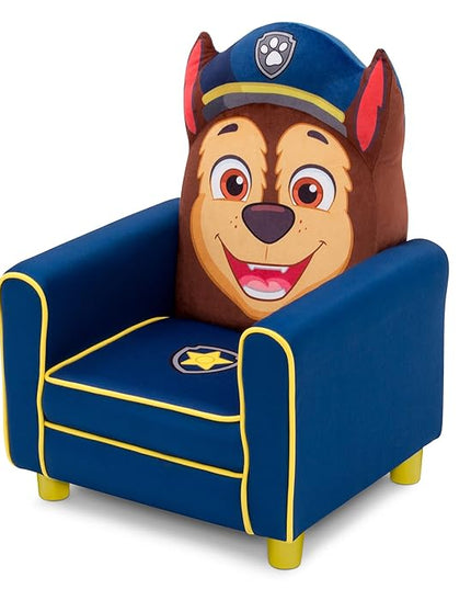 Delta Children Figural Upholstered Kids Chair, Nick Jr. PAW Patrol Chase,Wood, Blue - LeafyLoom