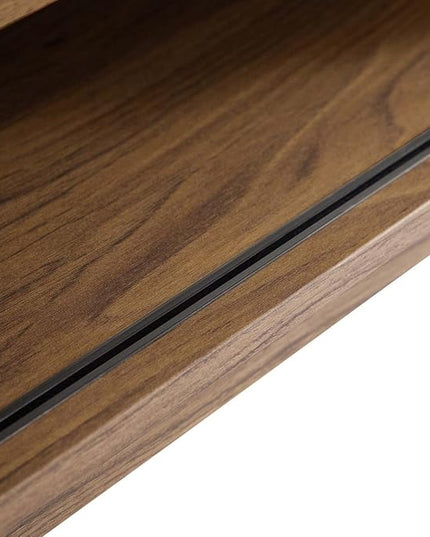 Modway Render 46" Mid-Century Modern Low Profile Media Console TV Stand, 46 Inch, Walnut - LeafyLoom