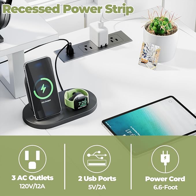 Homieasy L Shaped Computer Desk with Storage File Drawer, Reversible Home Office Desk with Recessed Power Strip and Led Strip, Corner Gaming Desk Work Study Table with Monitor Stand, White - LeafyLoom