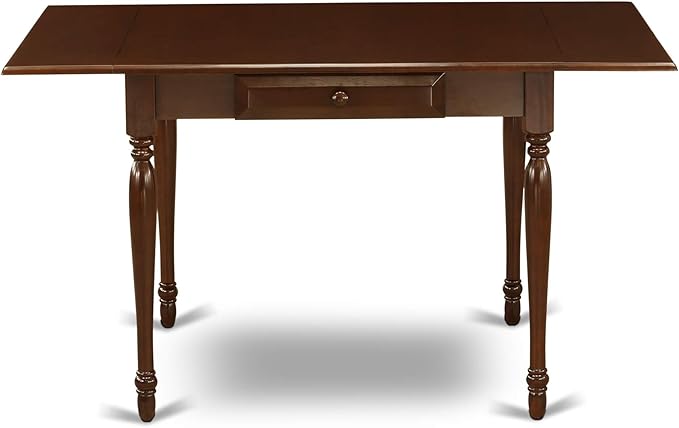 East West Furniture Monza 5 Piece Kitchen Set Includes a Rectangle Table with Dropleaf and 4 Linen Fabric Dining Room Chairs, 36x54 Inch, Mahogany - LeafyLoom