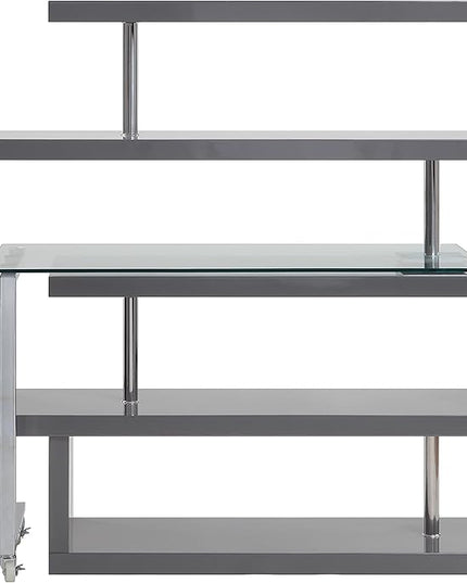 NicBex Kimberly-DW-00028-LWJ Home Office Desks, 55"x24"x54", Gray - LeafyLoom