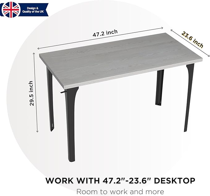 Home Office Computer Desk 47.2x23.6 inch gaming Desk, Modern and Minimalist home office desk, Home Office Desks, Study Desk, Craft table Black Metal Designed Frame, White Board color. - LeafyLoom