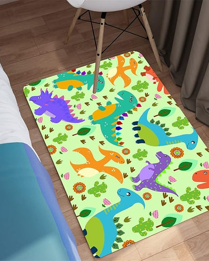 Dinosaur Carpet for Boys Room Dinosaur Play Rug Kids Rug Cartoon Dinosaur Carpet Dino Rug Dinosaur Area Rug for Bedroom Livingroom Playing Room,Green 2'×3' - LeafyLoom