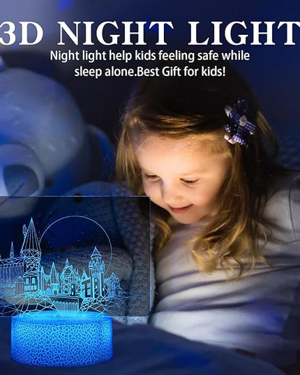 Christmas Gifts,3D Night Light for Kids,with Remote Touch Kids Bedside Lamp,16 Color Changing Decor Lamp,Christmas and Birthday Party Supplies for Boys/Girls - LeafyLoom