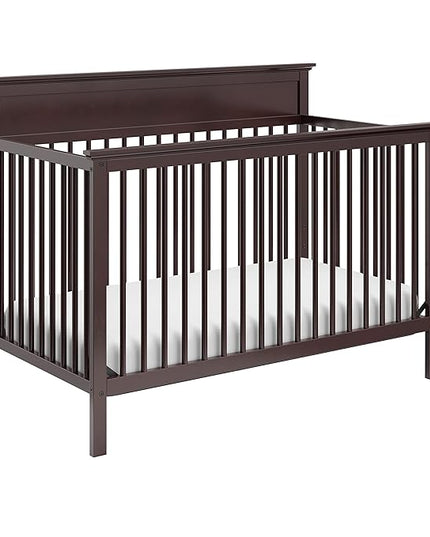 Storkcraft Carmel 5-in-1 Convertible Crib (Espresso) - GREENGUARD Gold Certified, Converts to Toddler Bed & Full-Size Bed, Fits Standard Full-Size Crib Mattress, 4 Adjustable Mattress Heights - LeafyLoom