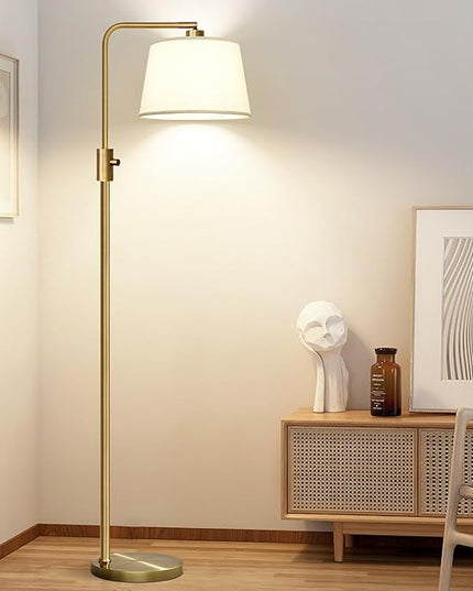 Nintiue Dimmable Floor Lamp, 1000 LM LED Edison Bulb Included, Arc Floor Lamps for Living Room Modern Standing Lamp Tall Lamps for Living Room Bedroom-Brass - LeafyLoom