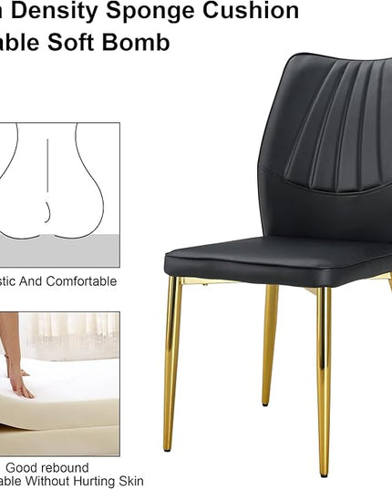 NicBex Haerin-SD-00300-LWJ Dining Chairs, 17.9"x16.9"x34.3", Deep Black - LeafyLoom