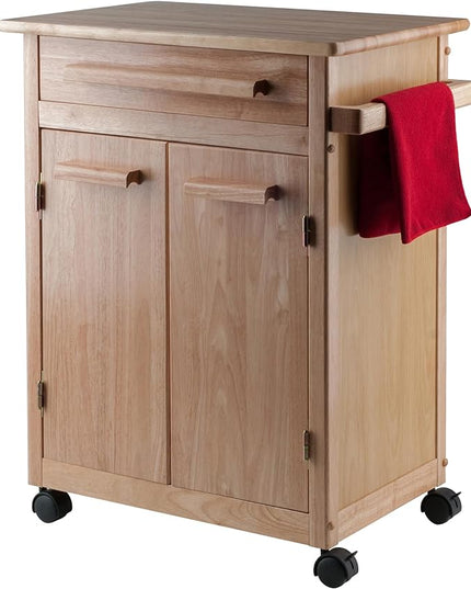 Winsome Wood Kitchen Cart, Natural, Single Drawer (82027) - LeafyLoom