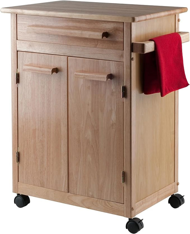 Winsome Wood Kitchen Cart, Natural, Single Drawer (82027) - LeafyLoom
