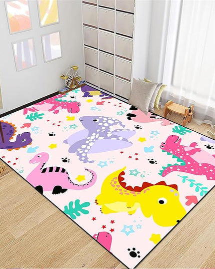 Dinosaur Rugs for Boys Bedroom Dino Rugs for Boys Room Kids Rugs Dinosaur Bedroom Decor for Boys Kids Play Rugs for Boys Bedroom Cute Dinosaur Rugs Dinosaur Rugs for Living Room Decor,5'×7' - LeafyLoom