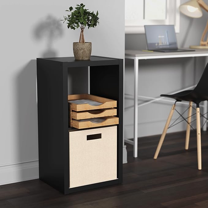 ClosetMaid 4540 Decorative Open Back 2-Cube Storage Organizer, Black - LeafyLoom