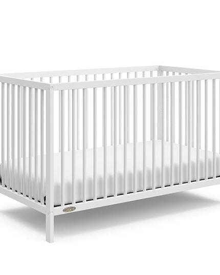Graco Teddi 5-in-1 Convertible Crib (White) – GREENGUARD Gold Certified, Converts to Daybed, Toddler & Twin Bed with Headboard and Footboard, Adjustable Mattress Height - LeafyLoom