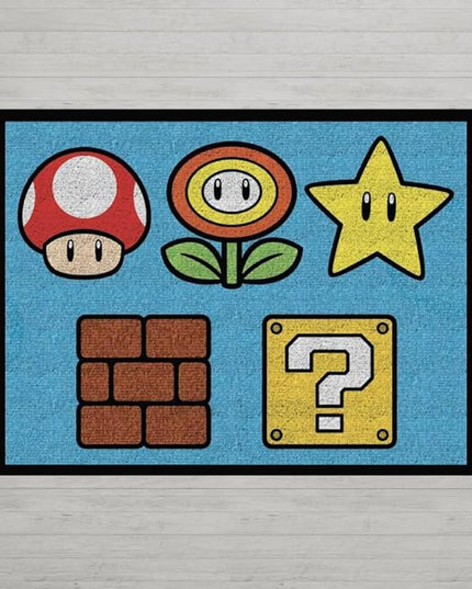 Franco Super Mario Kids Room Non Slip Area Rug, 69 in x 52 in, (Official Licensed Product) - LeafyLoom