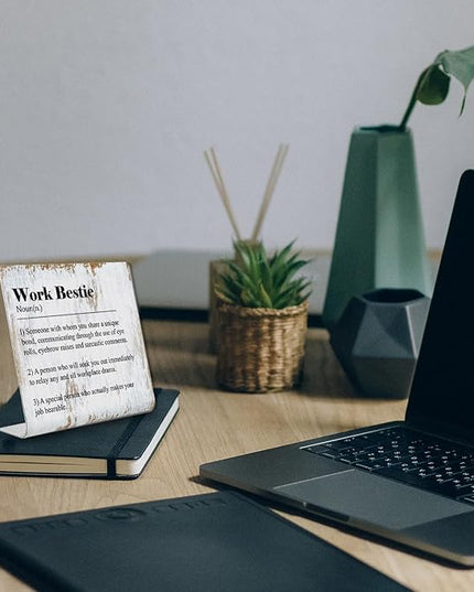 Work Bestie Gifts for Women Leaving Going Away Gift for Coworker Funny Coworker Leaving Gifts Sarcastic Farewell Gifts for Coworkers Leaving Colleague Farewell Signs Gift LD8 - LeafyLoom