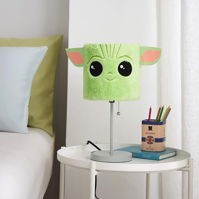 Idea Nuova Star Wars: The Mandalorian The Child Plush Shade Table Lamp, Green - LeafyLoom