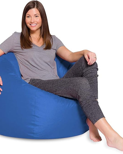 Posh Creations Bean Bag Chair for Kids, Teens, and Adults Includes Removable and Machine Washable Cover, Solid Royal Blue, 48in - X-Large - LeafyLoom