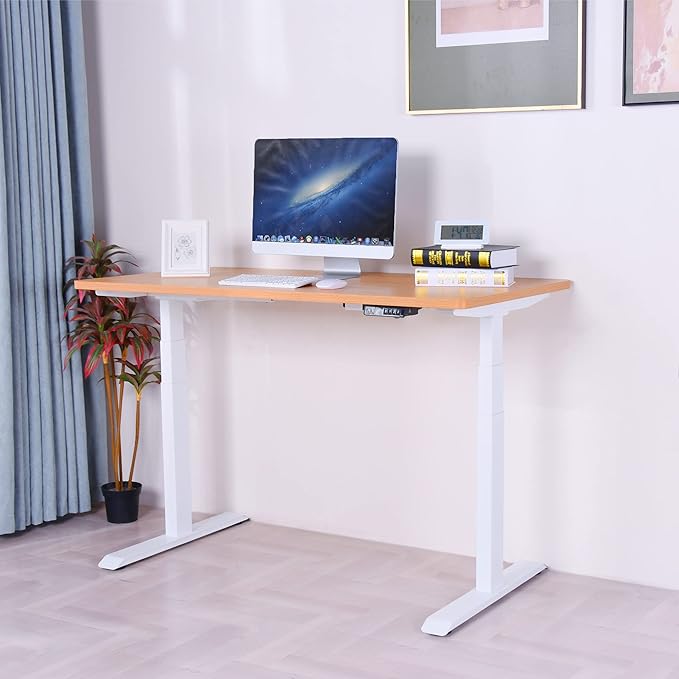 Fromann 55 x 27 inch Table Top for Adjustable Home Office Standing Desk Frames (Light Wood) - LeafyLoom