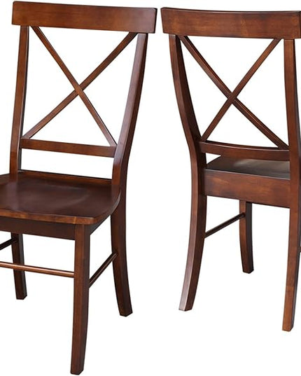 International Concepts X-Back Chair, Espresso - LeafyLoom