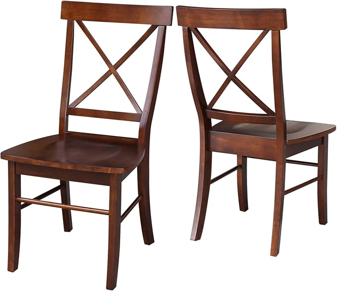 International Concepts X-Back Chair, Espresso - LeafyLoom
