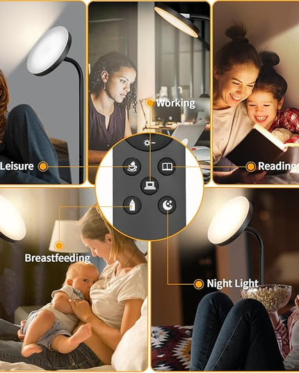LED Floor Lamp, Upgraded Super Bright Standing Lamp with Remote Touch Control,Stepless Adjust Color Temperatures & Brightness Torchiere Tall Lamp,Rotatable Reading Floor Lamps for Living Room, Bedroom - LeafyLoom