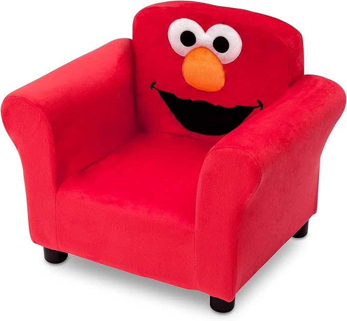 Sesame Street Elmo Upholstered Chair by Delta Children, Red - LeafyLoom
