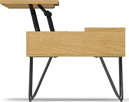 SIMPLIHOME Hunter Small Lift Top Coffee Table, 36 inch, Oak - LeafyLoom