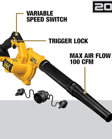 DEWALT 20V MAX* Blower for Jobsite Kit, Compact (DCE100M1) - LeafyLoom