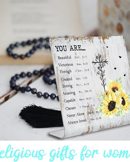 Christian office decor for Men Prayer Room Decor for Office Desk Scripture Motivational Birthday Gifts for Her, Mom,Sister, Friends, Coworker Birthday Gifts for Women Catholic XUV03 - LeafyLoom