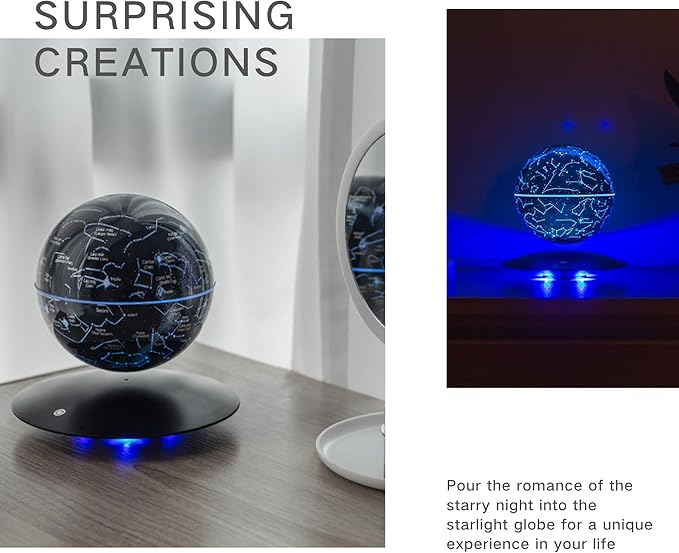 Levitating Constellation Ball, Levitating Star Night Light Globe, Creative LED Starlight Ball Gifts for Birthday Kids Women Girls Boy Best Friend - LeafyLoom