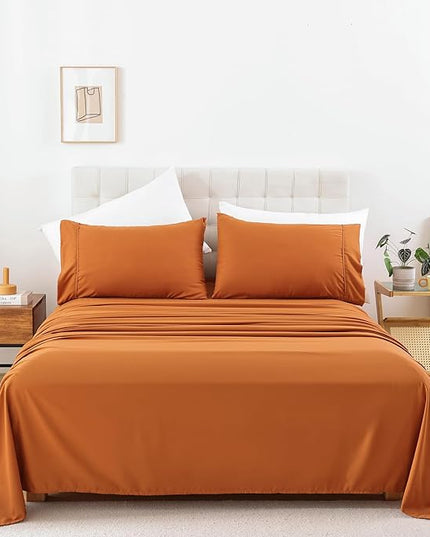 Twin Sheet Set - 3 Piece Soft Breathable Bed Sheets for Twin Size Bed, Extra Deep Pocket Lxuury Brushed Sheets, Cooling Hotel Bedding Sheets and Pillowcases, Wrinkle Free Oeko-Tex Sheets - LeafyLoom