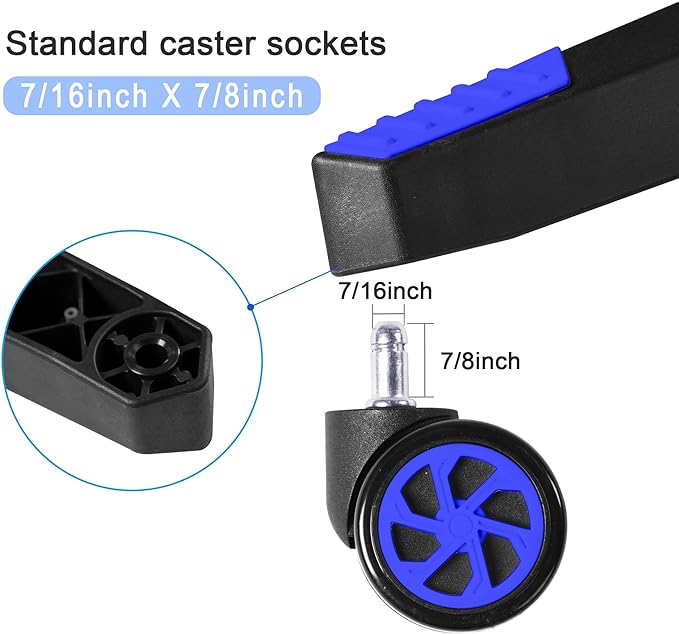 28 inch Nylon Gaming Chair Base Replacement with 5 Casters, Heavy Duty Office Chair Base Part - LeafyLoom
