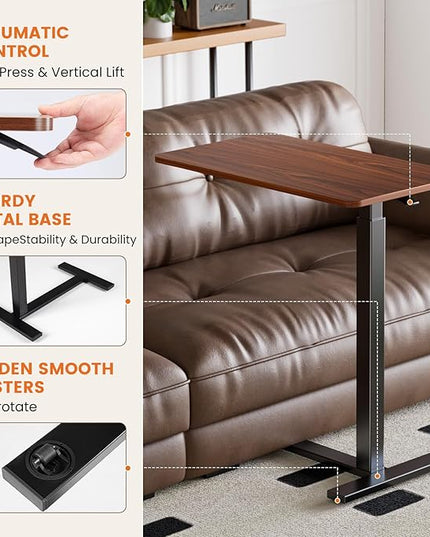DUMOS Standing Rolling Desk Adjustable Height, Mobile Desk with Wheels Mobile Laptop Desk for Office, Home and Study - LeafyLoom