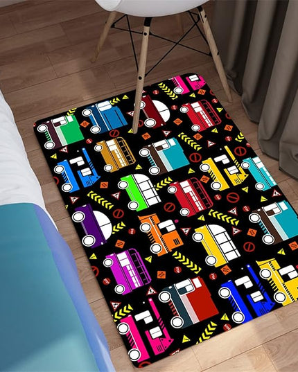 Car Play Mat Kids Rugs for Playroom Car Track Rug Kids Mat Construction Play Mat Car Play Rug Car Carpet for Kids Carpet for Bedroom Truck Rugs for Boys Room,Black 2'×3' - LeafyLoom