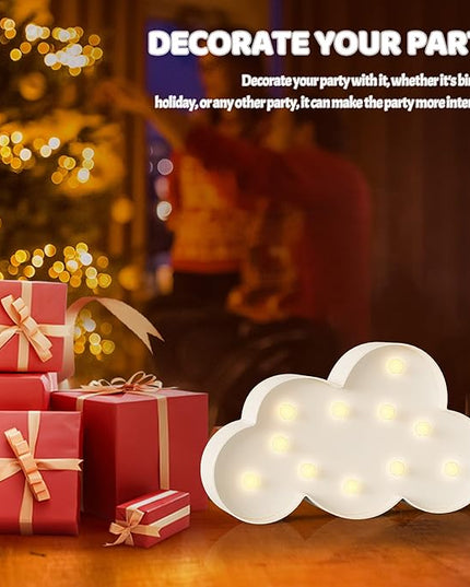 White Cloud Decor, Battery Powered Cloud Night Light for Kids, Kids Night Lights for Bedroom, Baby Night Light for Bedroom, Toddler Night Lights, Kids Room Decor for Bedroom - LeafyLoom